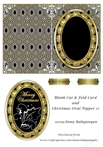 Blank Cut & Fold Card and Christmas Oval Topper 11