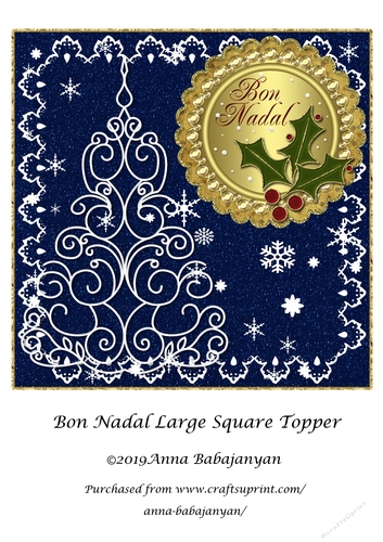 Bon Nadal Large Square Topper