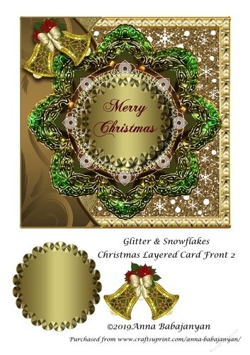 Glitter & Snowflakes Christmas Layered Card Front 2