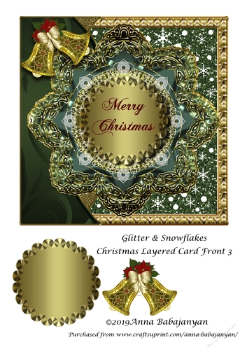 Glitter & Snowflakes Christmas Layered Card Front 3