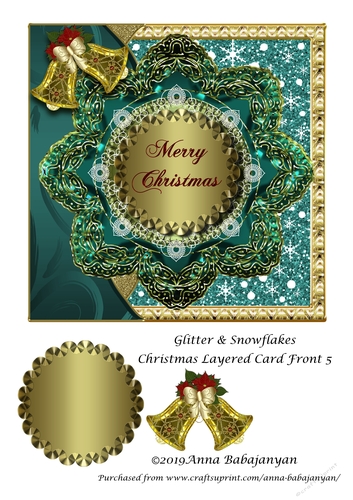 Glitter & Snowflakes Christmas Layered Card Front 5