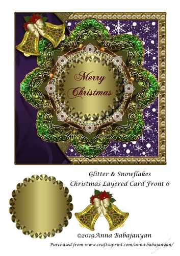Glitter & Snowflakes Christmas Layered Card Front 6