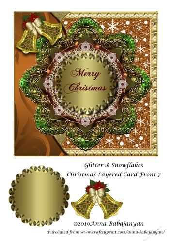 Glitter & Snowflakes Christmas Layered Card Front 7