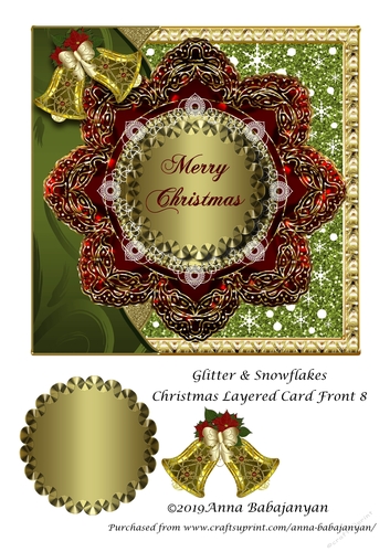 Glitter & Snowflakes Christmas Layered Card Front 8