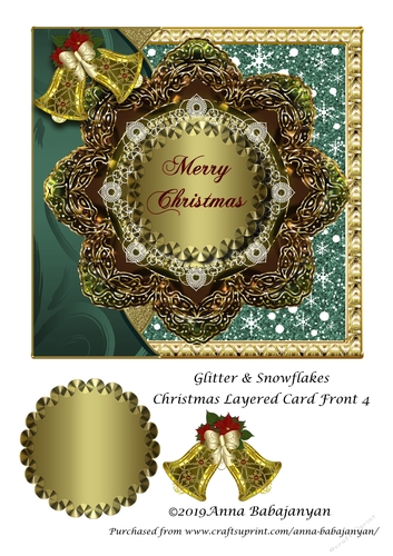 Glitter & Snowflakes Christmas Layered Card Front 4