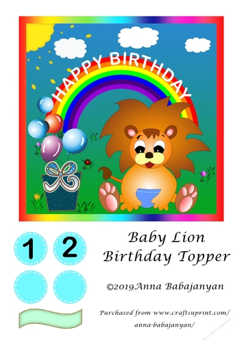 Baby Lion Birthday Topper