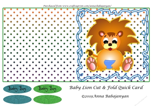 Baby Lion Cut & Fold Quick Card