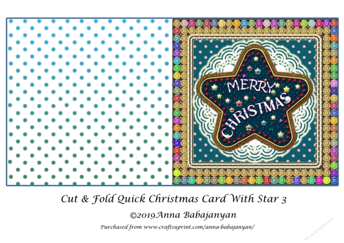 Cut & Fold Quick Christmas Card With Star 3