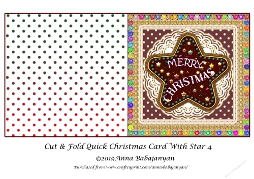 Cut & Fold Quick Christmas Card With Star 4