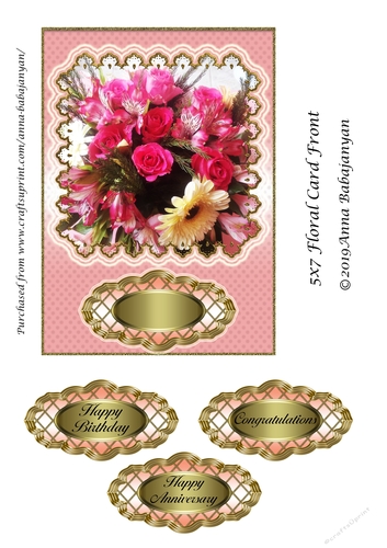 5x7 Floral Card Front