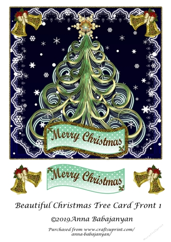 Beautiful Christmas Tree Card Front 1