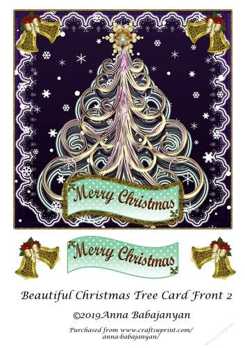 Beautiful Christmas Tree Card Front 2