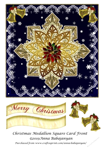 Christmas Medallion Square Card Front