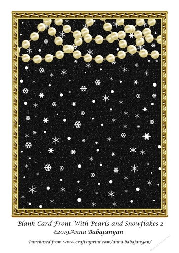 Blank Card Front With Pearls and Snowflakes 2