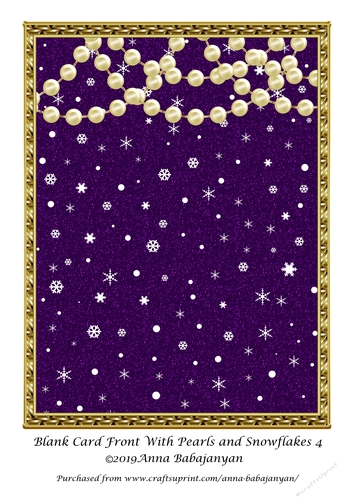 Blank Card Front With Pearls and Snowflakes 4