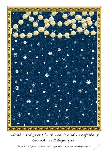 Blank Card Front With Pearls and Snowflakes 5