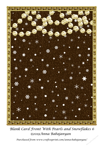 Blank Card Front With Pearls and Snowflakes 6
