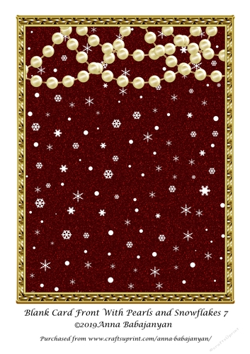 Blank Card Front With Pearls and Snowflakes 7
