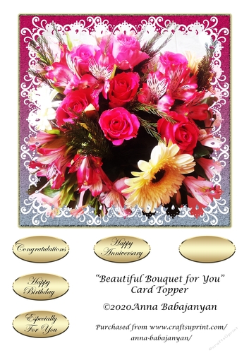 Beautiful Bouquet for You Card Topper