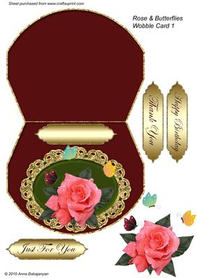 Rose & Butterflies Wobble Card 1