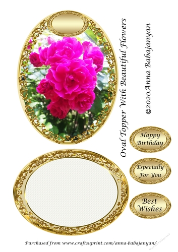 Oval Topper With Beautiful Flowers