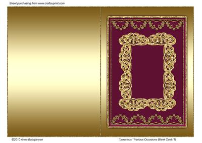 Luxurious Various Occasions Blank Card 1