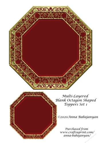 Multi-Layered Blank Octagon Shaped Toppers Set 1
