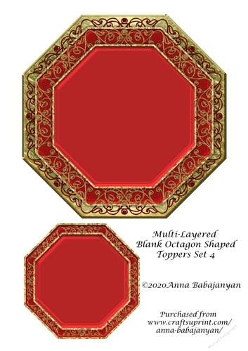 Multi-Layered Blank Octagon Shaped Toppers Set 4