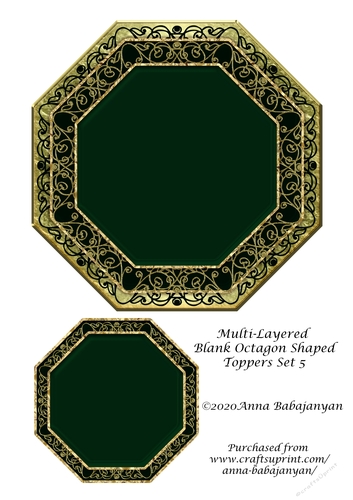 Multi-Layered Blank Octagon Shaped Toppers Set 5
