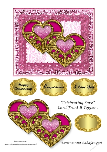 Celebrating Love Card Front & Topper 1