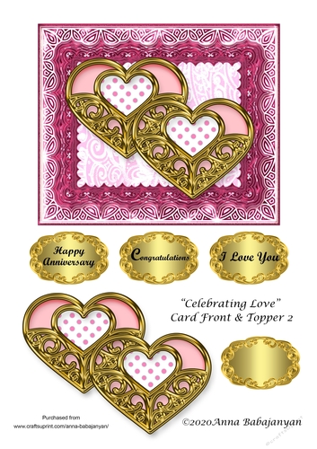 Celebrating Love Card Front & Topper 2