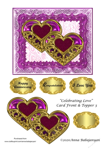 Celebrating Love Card Front & Topper 3