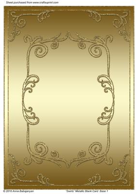 Swirls Metallic Blank Card Base 1