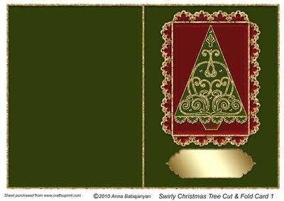 Swirly Christmas Tree Cut & Fold Card 1