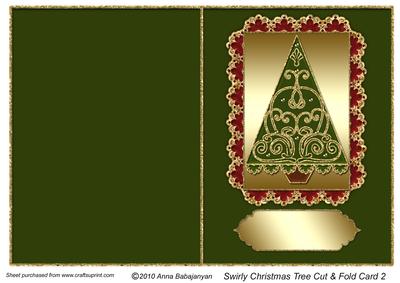 Swirly Christmas Tree Cut & Fold Card 2