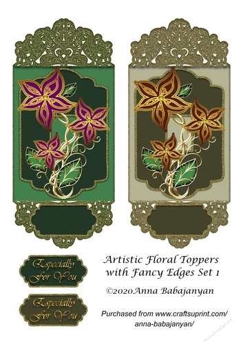 Artistic Floral Toppers with Fancy Edges Set 1