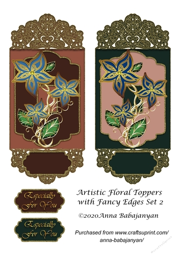 Artistic Floral Toppers with Fancy Edges Set 2