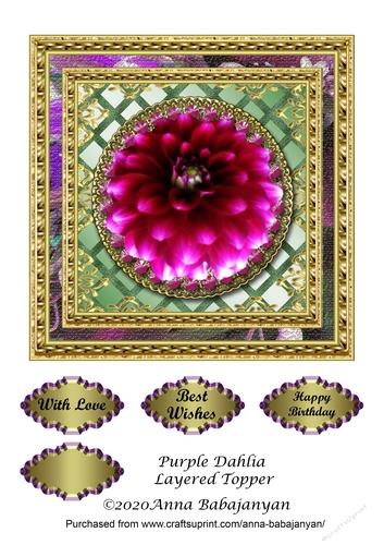 Purple Dahlia Layered Topper