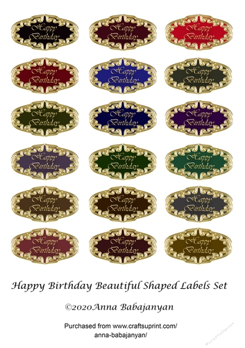 Happy Birthday Beautiful Shaped Labels