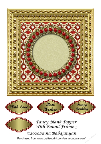 Fancy Blank Topper With Round Frame 5