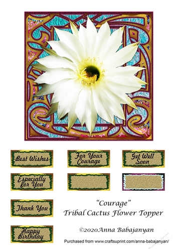 Courage Tribal Cactus Flower Topper