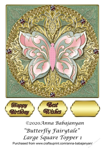 Butterfly Fairytale Large Square Topper 1