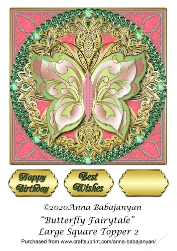 Butterfly Fairytale Large Square Topper 2
