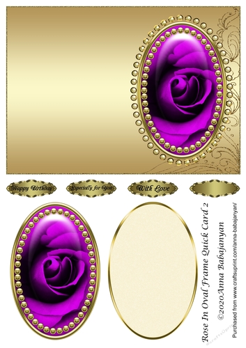 Rose In Oval Frame Quick Card 2
