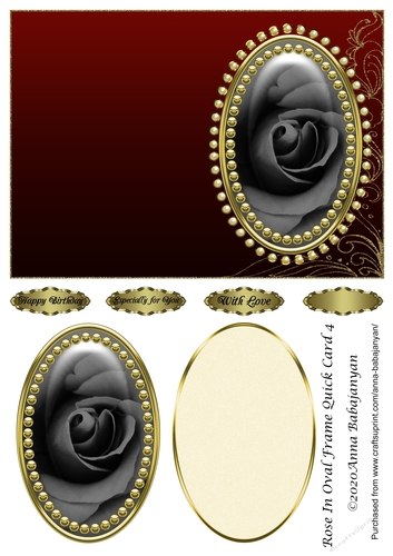 Rose In Oval Frame Quick Card 4