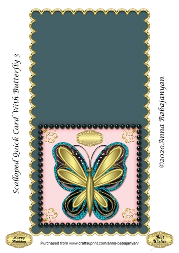 Scalloped Quick Card With Butterfly 3