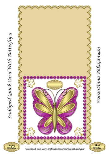 Scalloped Quick Card With Butterfly 5