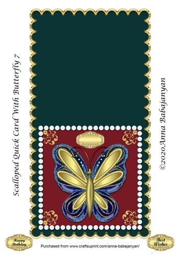 Scalloped Quick Card With Butterfly 7