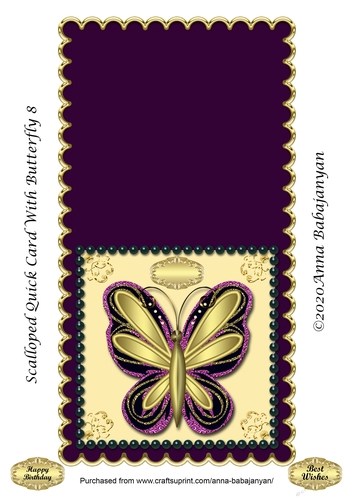 Scalloped Quick Card With Butterfly 8