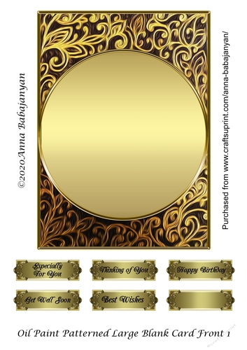 Oil Paint Patterned Blank Card Front 1